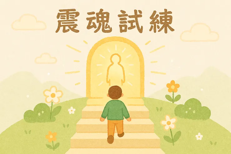 Copilot幫我畫的「靈魂試煉」意象圖，雖然有兩個錯字……