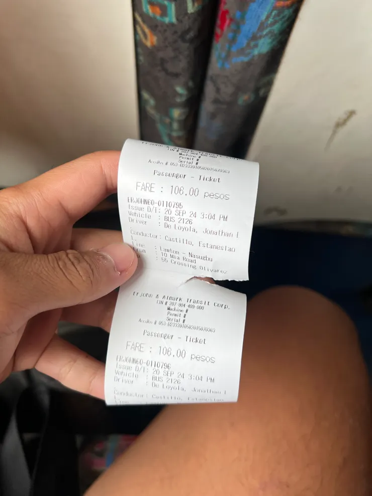 類似車票的憑證(Zeric Huang 攝)