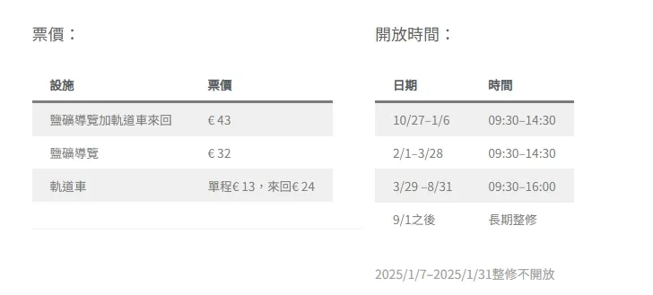 2025 年票價資訊