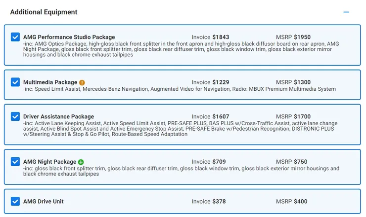 BENZ GLC43 COUPE配備表