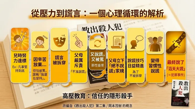 高壓教育下，誠實成了最危險的選項。看見謊言的惡性循環，才能拉孩子一把。