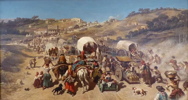 1832年馬賽霍亂期間，民眾的出逃。