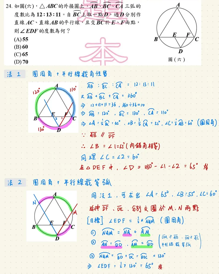 100年第一次基測習題筆記