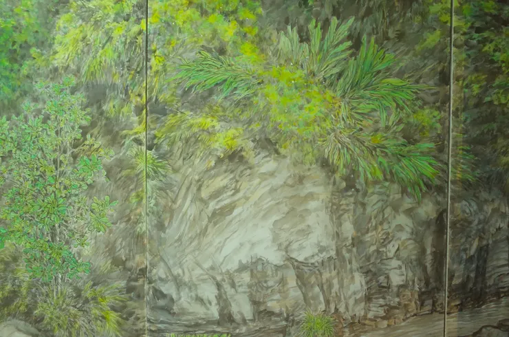 〈欣蓁涓流〉局部-綠植、石塊