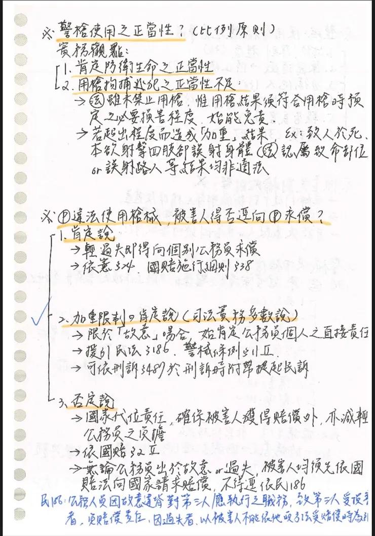 使用警械的合法及賠償問題,也是我自己容易搞不清楚的地方,所以也做成筆記。