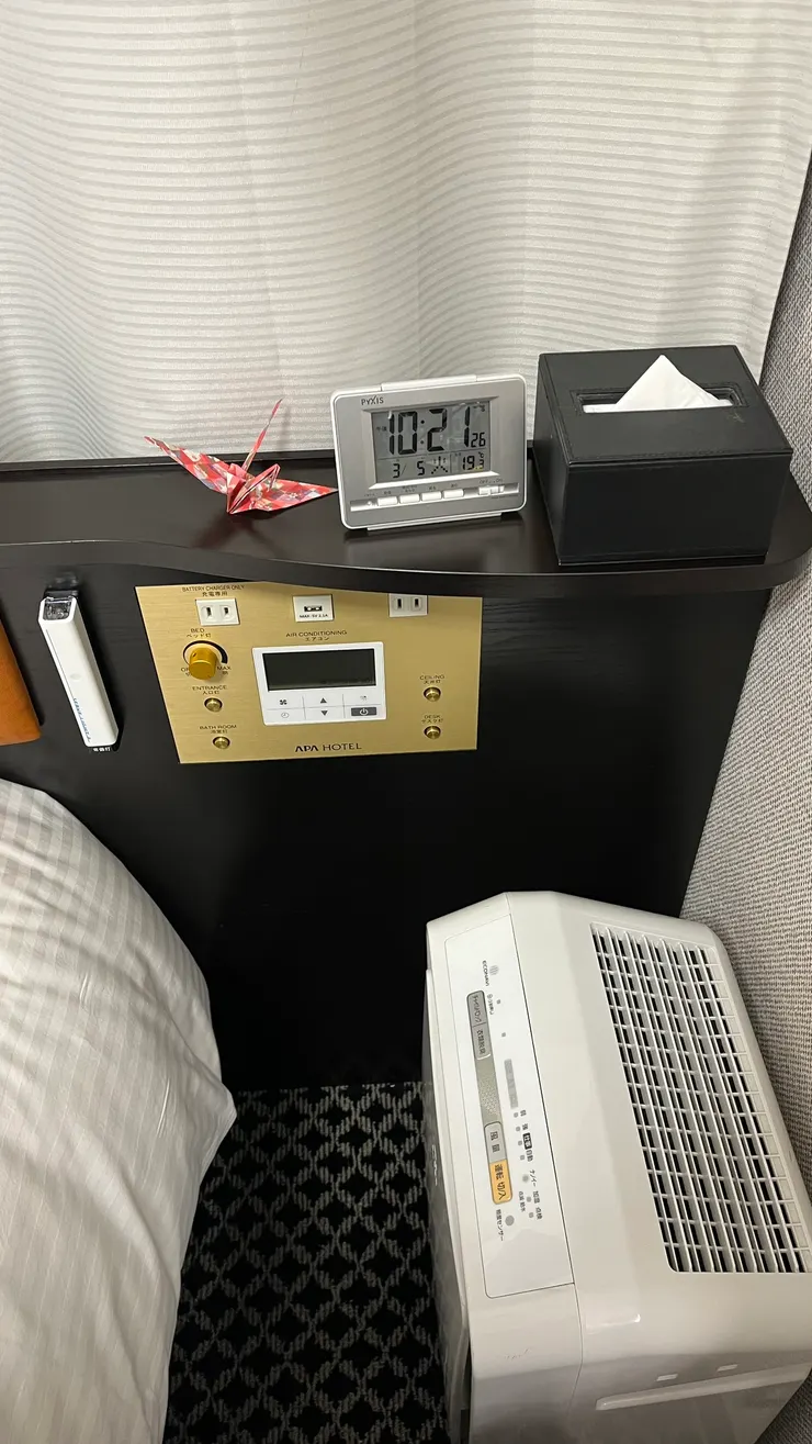 房間的空間就是讓人睡覺用，床頭有所有開寬的控制面板。