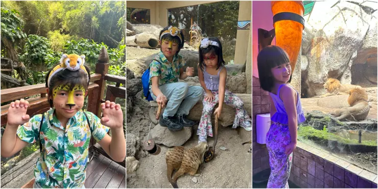 孩子們在動物園玩得很開心！