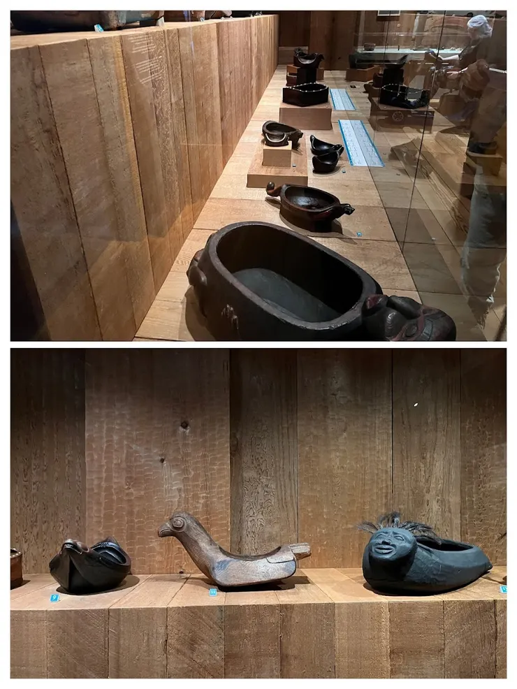 原住民生活用品全是木頭雕刻