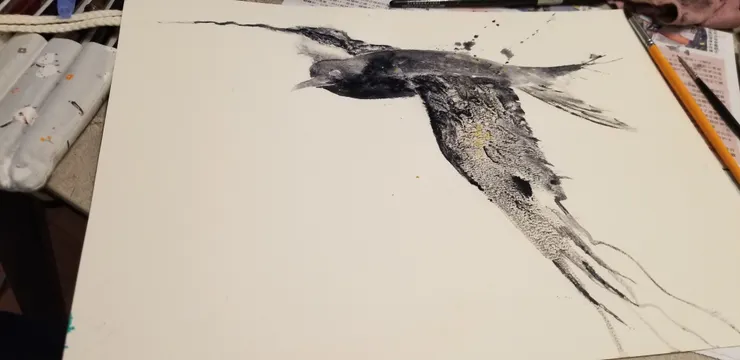 剛開始畫了黑色