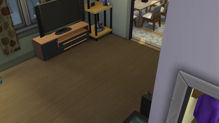 起居空間用了木地板，溫暖又正經。