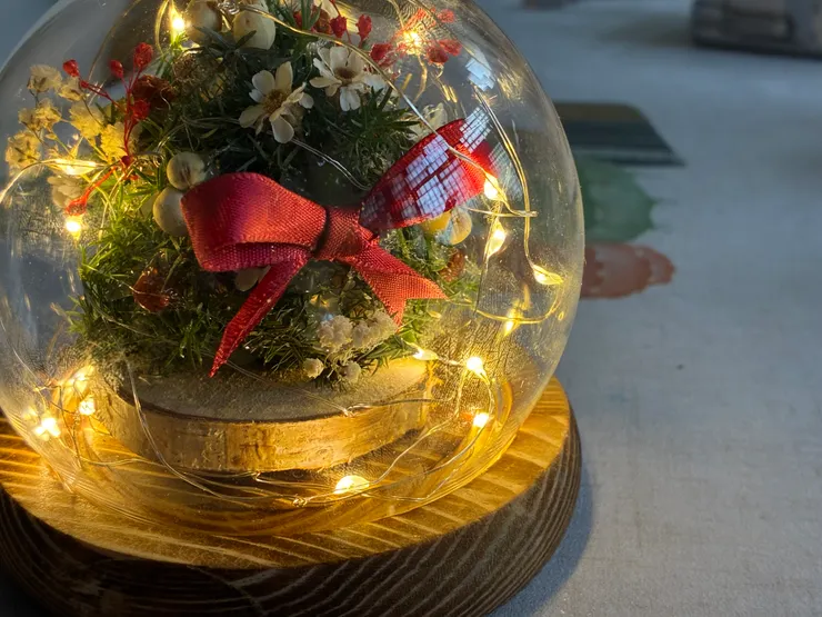 閃亮亮的迷你松果聖誕樹玻璃球！