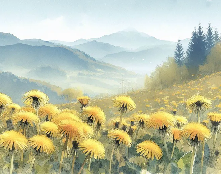 那些西風送來的種子，已經變成了漂亮的蒲公英。