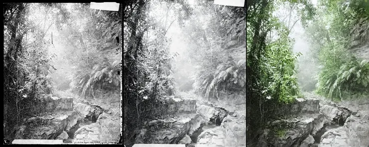 從左至右:《Lalung, Formosa (Taiwan)》原圖|Qwen 3 修復|Qwen 3 上色