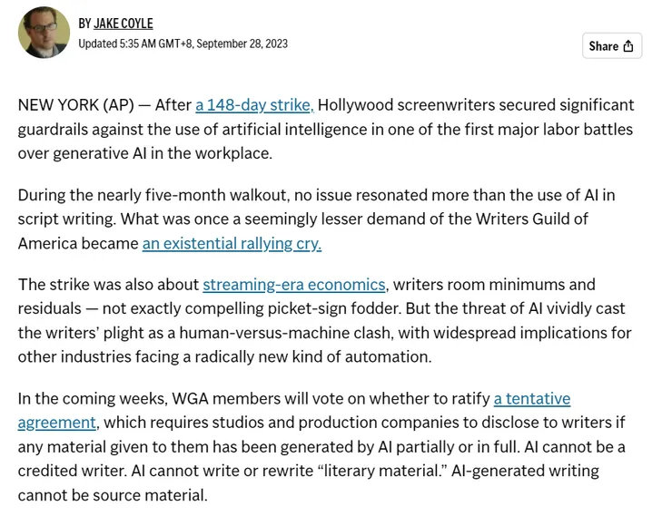 截圖取於The Associated Press網站