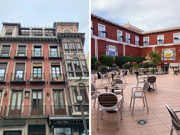 (左)各種造型不等的陽台 (右)安達魯西亞式中庭