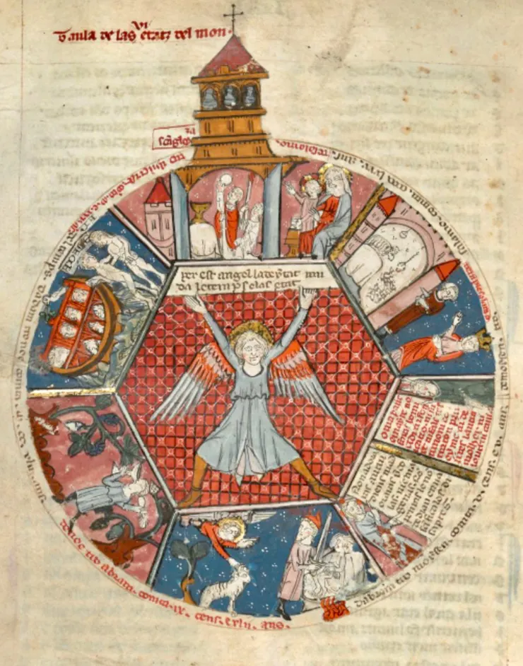 世界的六個時代,來自14世紀法國的手稿。