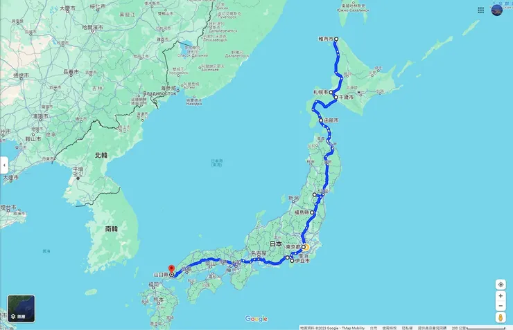 2023年自助日本的路程