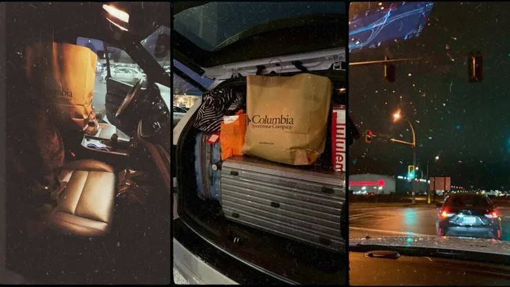 車上空間完全被戰利品填滿｜出發往機場