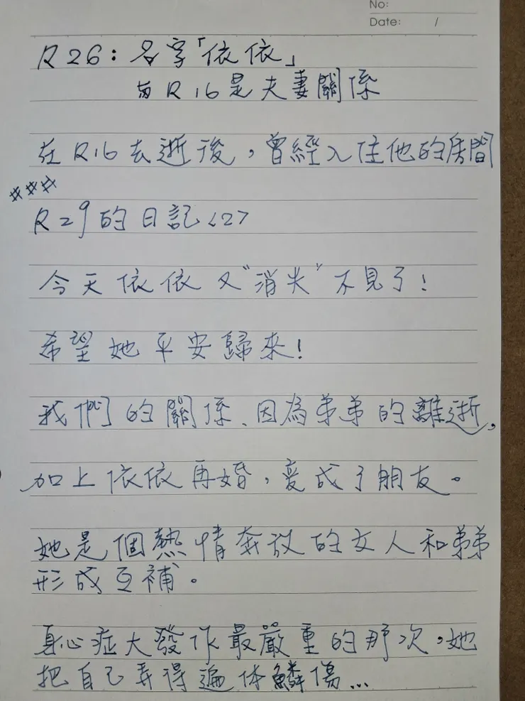 草稿不見又回來，這是空檔補寫的，就當看看我寫的字吧～