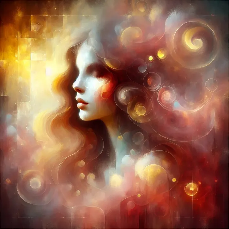 The shades of auburn, golden light, and soft carmine whispered secrets of its creation. With a single touch, Jane was transported into a vibrant haze, where memories swirled like distant whispers.