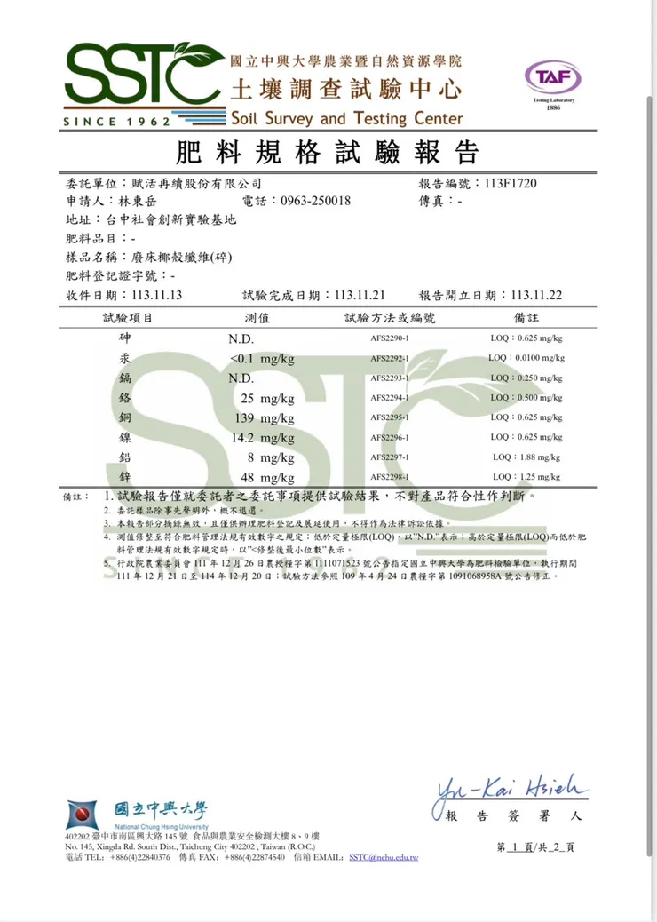 中興大學土改調研中心檢測1