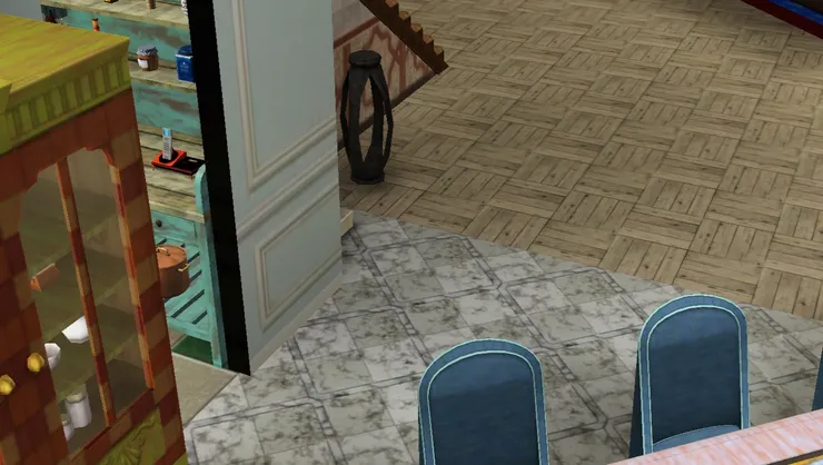 飯廳也用了大理石地磚，容易清潔，跟這區域也相襯。