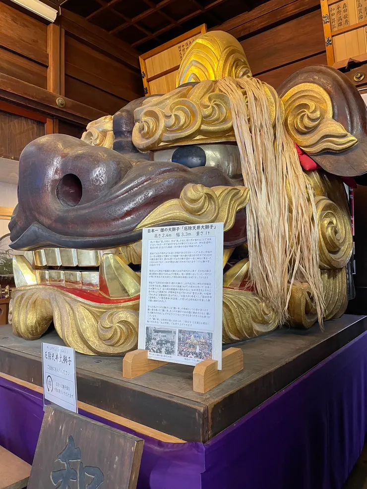這隻是被奉祀在神社進入後的右殿。  牙齒是白的！