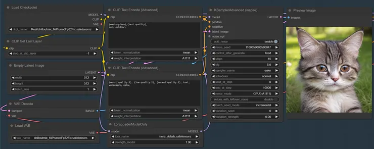 加入LORA的工作流