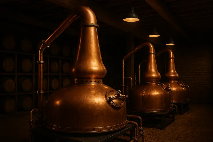 威士忌酒廠的蒸餾器