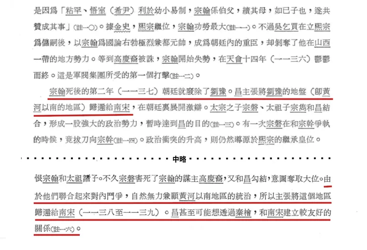截錄陶晉生先生的大作,討論了金朝內部的政治衝突問題