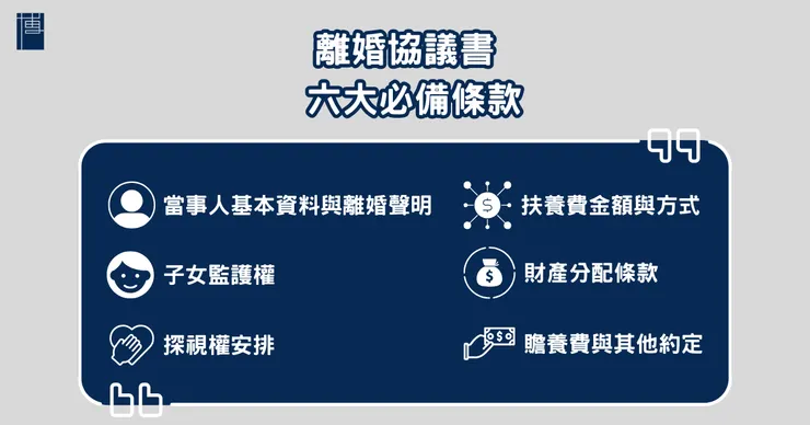 離婚協議書六大必備條款