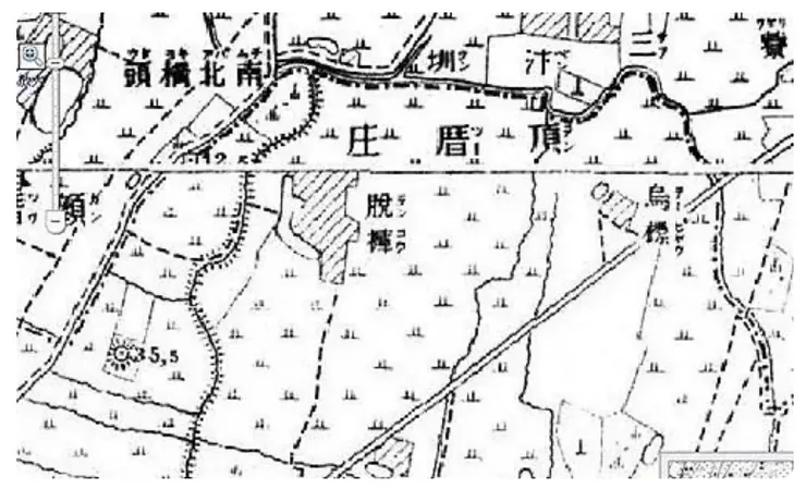 1898年日據時期兩萬分之一台灣堡圖中的「脫褲」庄