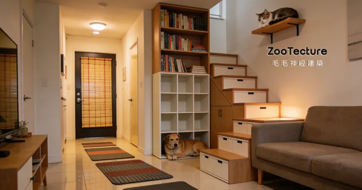 利用視線遮蔽、動線重組與簡易止滑，打造「房東不會生氣，毛孩卻會愛死」的微型神經建築。