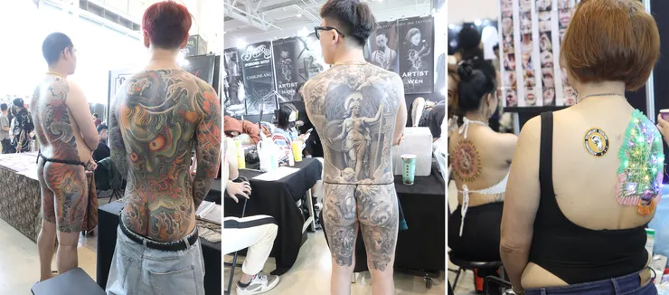 現場刺青模特兒大圖作品及穿孔模特兒。