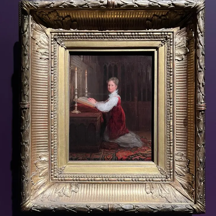 大衛・威基爾《跪在祈禱台的年輕女子》,1813