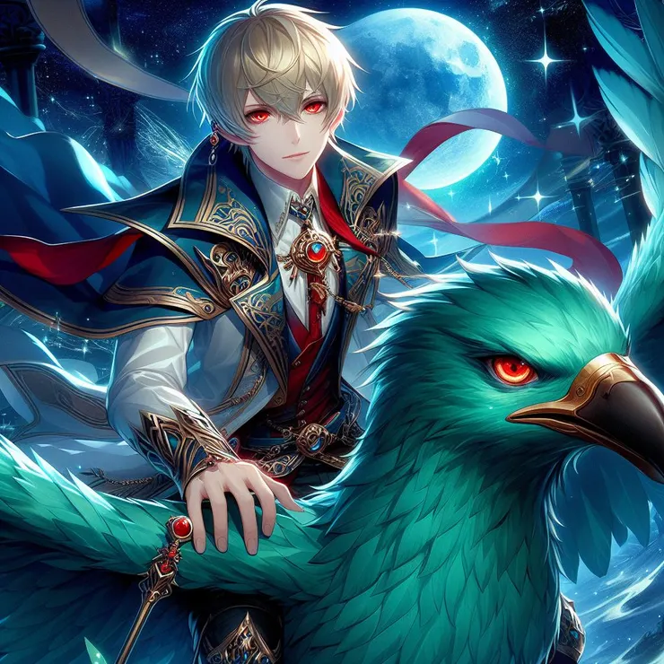 西川與他的座騎-綠鷹