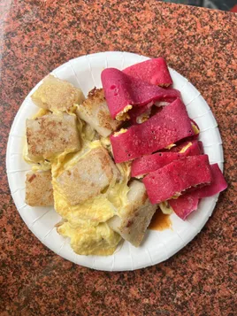 ＜築夢踏食手工蛋餅＞火龍果餅皮蛋餅+蘿蔔糕