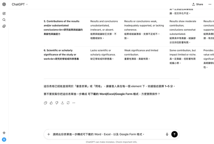 02 如何讓 ChatGPT 幫你編制 Rubrics|輸入需求