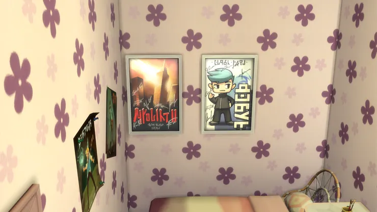 另一面牆上也有明星海報!這個女生一定個迷妹!