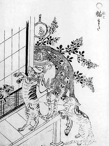 出自 鳥山石燕 所繪的《畫圖百鬼夜行》，圖片轉至 貓又 維基百科