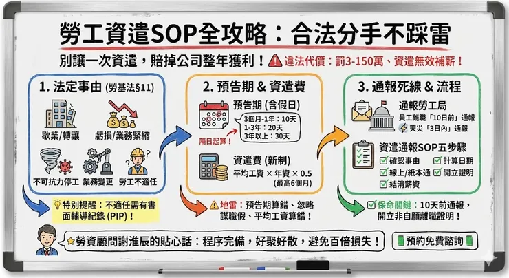 老闆資遣搞錯！資遣員工勞基法沒看清，恐面臨30萬的損失｜資遣合法SOP