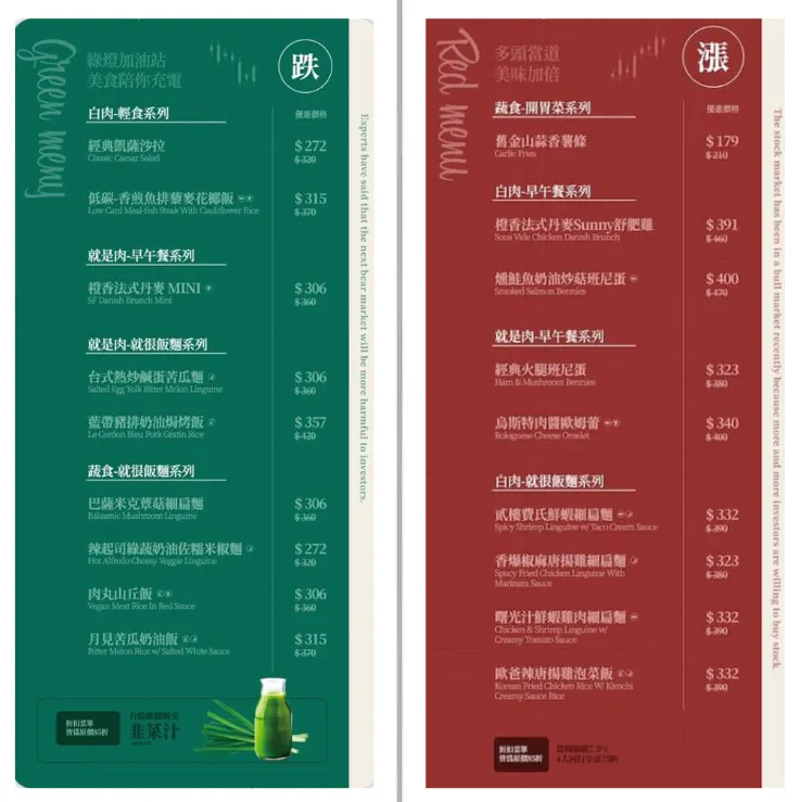 綠色菜單/紅色菜單