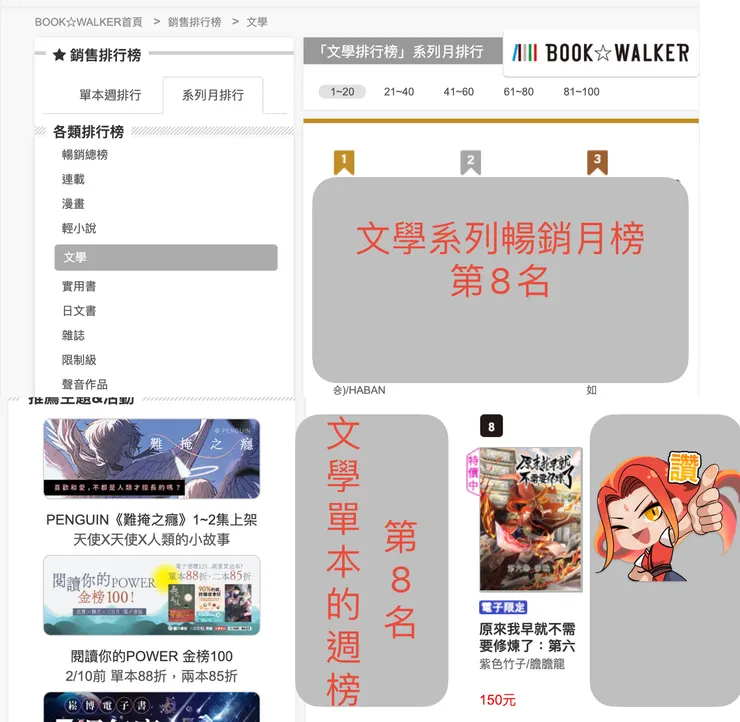 BOOK☆WALKER的預購佳績