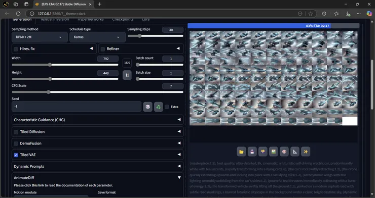 SDWebUI 生成影片畫面