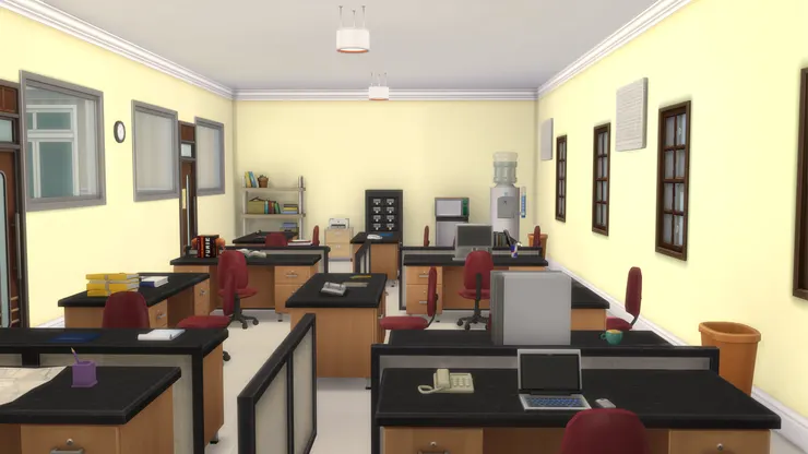 雖然桌椅是一式一樣，但每個座位放的物品都不同。