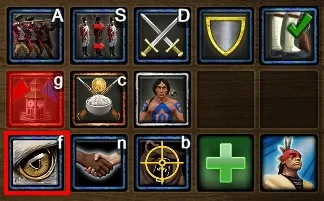 獵鷹之眼技能(紅框處)能削弱對手的軍事單位,要記得多加使用。