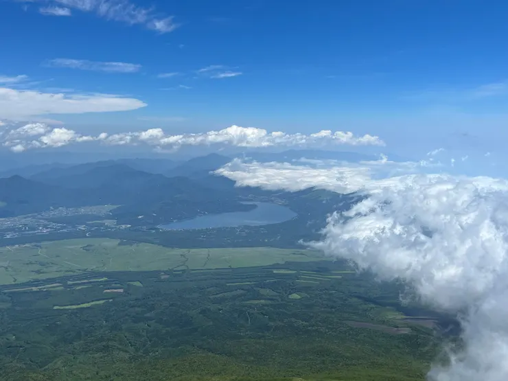 遠眺富士五湖中最美的 山中湖