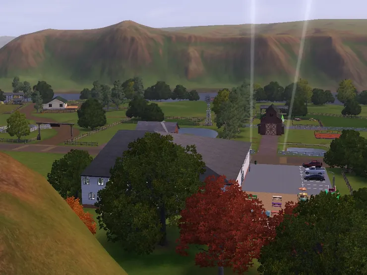 一一在樹影之中。(那邊的兩條怪光是別人家的！)