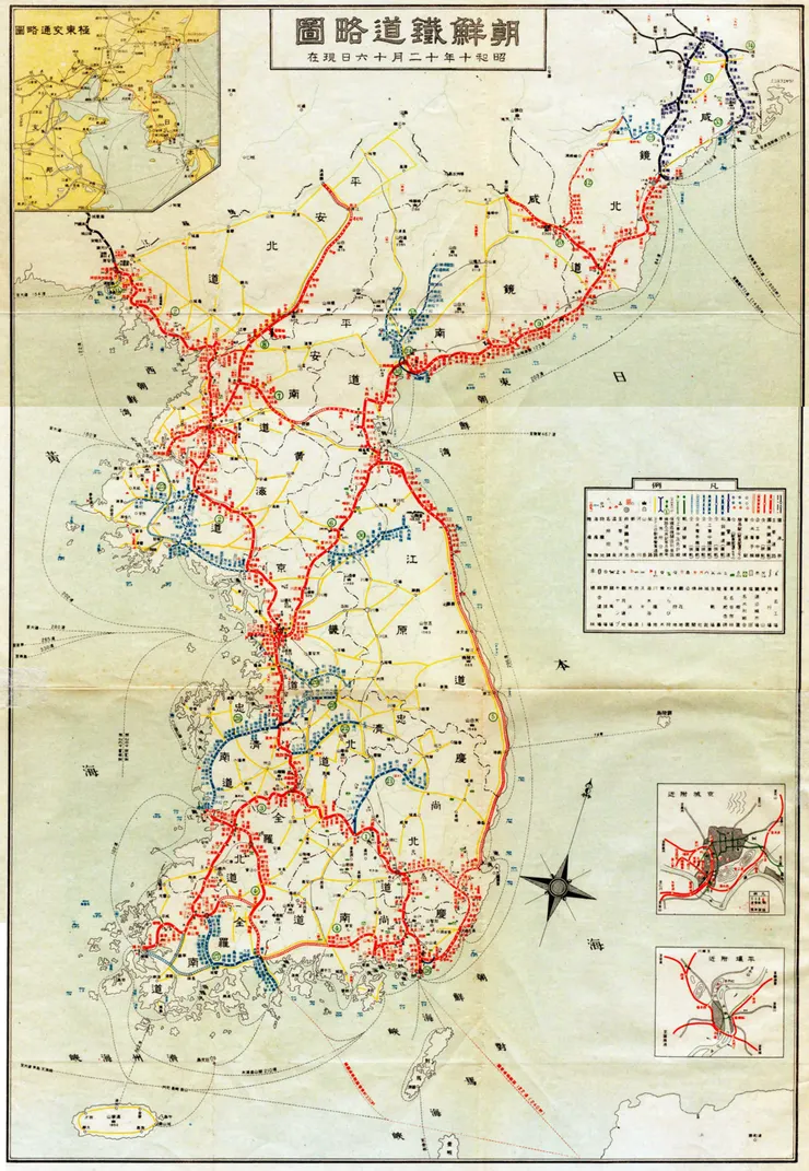 朝鮮鐵道略圖，1936