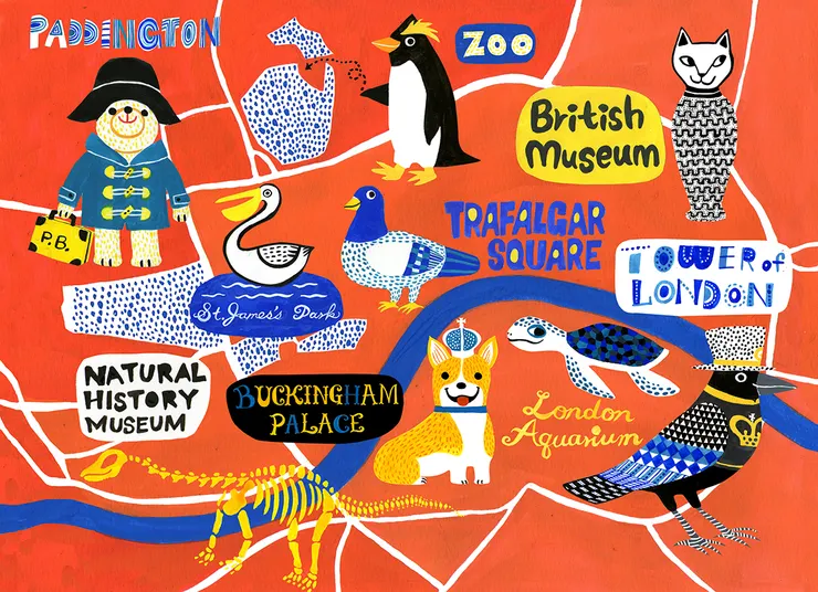 史吉普早期的動物和地圖插畫